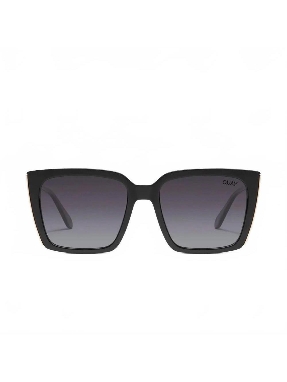 Quay Australia Front Cover Sunglasses Square Polarized Black Smoke